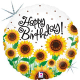Sunny Sunflowers Birthday Holographic Foil 45cm (18") #86682