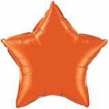 Orange Foil Solid Star Balloon 51cm (20") INFLATED #86966