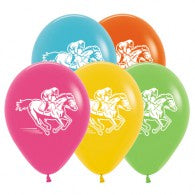 Racing Horse Printed Latex Balloons single INFLATED