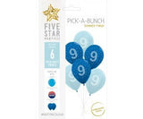 9th Birthday Blue Pick-A-Bunch 6pk UNFILLED