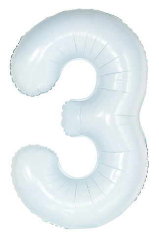 White Number 3 Foil Balloon #50673