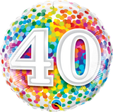 40th Birthday Foil 45cm Confetti Balloon #49532