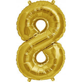 Gold Number 8 Balloon 41cm #00565