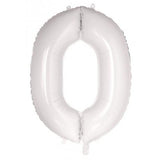 Giant INFLATED White Number Zero (0) Foil 86cm Balloon #213800