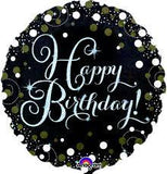 Happy Birthday Black Sparkling Foil Balloon #34062