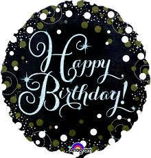 Happy Birthday Black Sparkling Foil Balloon #34062