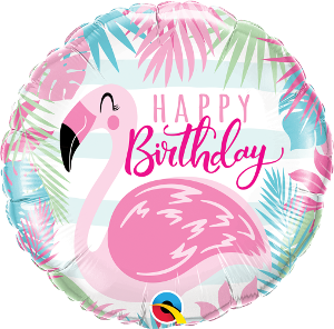 Birthday Flamingo Foil 45cm Balloon INFLATED #57274