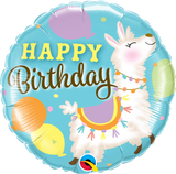 Happy Birthday Llama Foil 45cm Balloon #58905