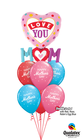 Love You Mum Giant Splendor Balloon Bouquet #MD12