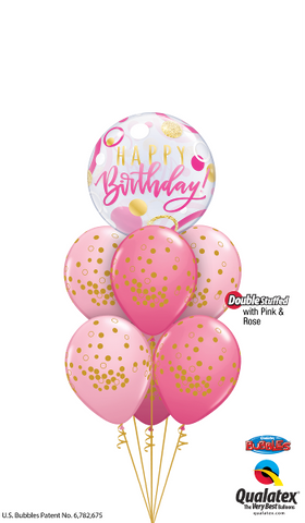 Magenta Birthday Confetti Bubble Splendor Bouquet