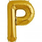 Gold Letter P foil Balloon AIR FILLED SMALL 41cm #00582