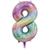 Giant INFLATED Pastel Rainbow Number 8 Foil Balloon #213798