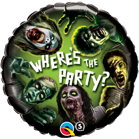 Zombies Where's the Party Foil 45cm Balloon #18154