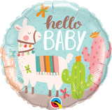 Hello Baby Llama Foil 45cm Balloon #78689