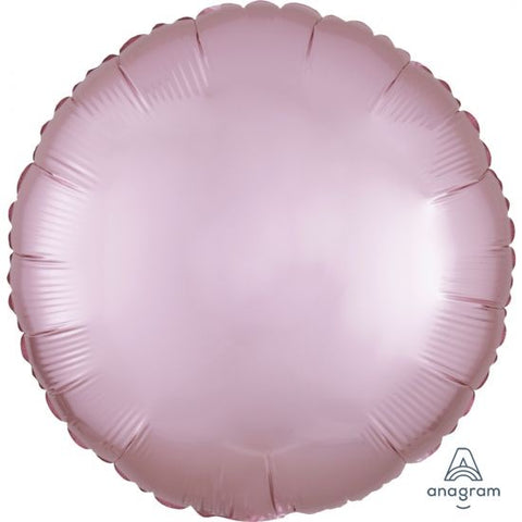 Pastel Pink Foil Satin Finish Round Balloon INFLATED #39907