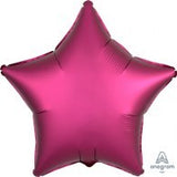 Star Foil Pomegranate Satin 48cm Balloon INFLATED #36829