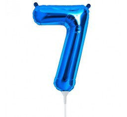Blue Number 7 (seven) Balloon #00459