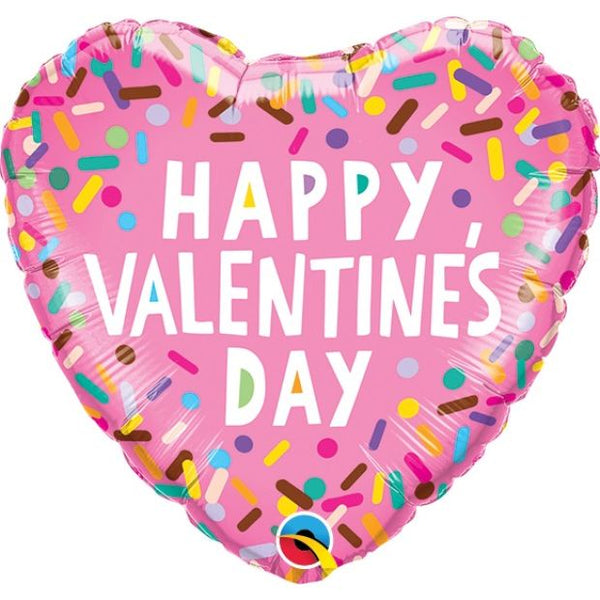 Valentine's Sprinkles Foil Heart INFLATED 45cm (18
