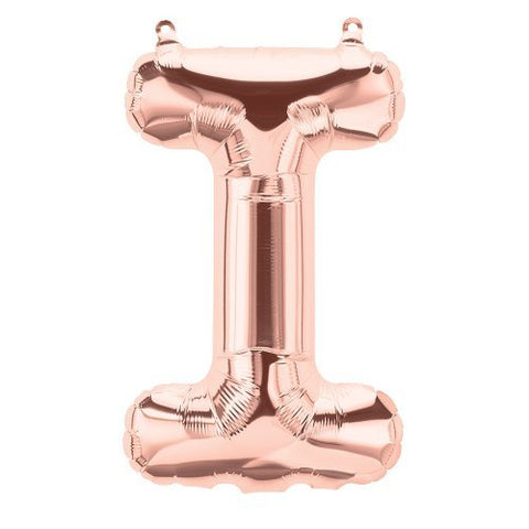 Rose Gold Letter I Balloon AIR FILLED SMALL 41cm (capital i) #01345