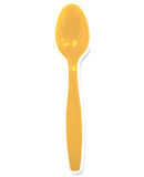 Yellow Reusable Plastic Cutlery Dessert Spoons 20pk