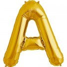 Gold Letter A Foil Balloon AIR FILLED SMALL 41cm #00567