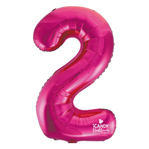 Giant INFLATED Magenta Number 2 Foil 86cm Balloon #213722