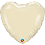 Foil Solid Heart 45cm (18") Pearl Ivory INFLATED #99347