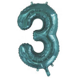 Giant INFLATED Teal Number 3 Foil 86cm Balloon #213813