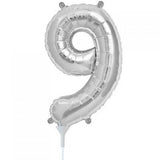 AIR FILLED ONLY Silver Number 9 Balloon 41cm #00441