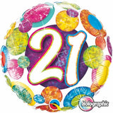 21st Birthday Foil Multi Holographic 45cm #37892