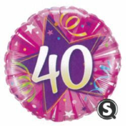 40th Birthday Foil Pink 45cm Balloon #25255