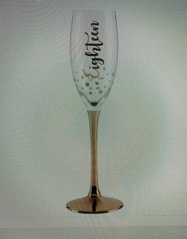 EIGHTEEN 18TH ROSE GOLD STEM CHAMPAGNE GLASS #55500
