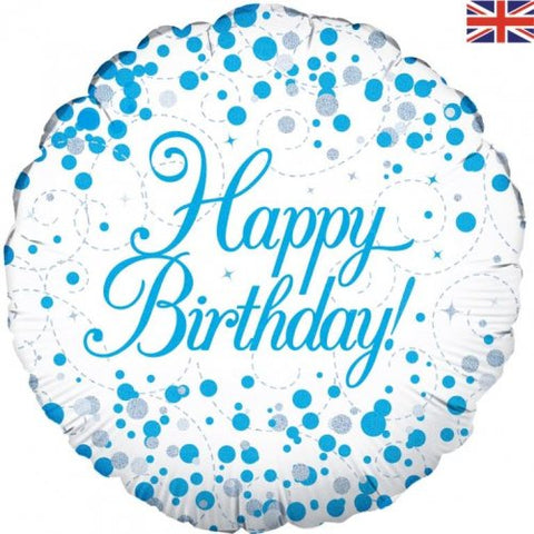 Blue Happy Birthday 45cm 18inch Sparkling Fizz #226621