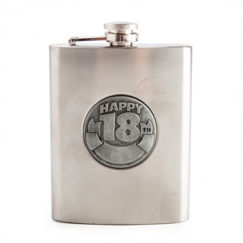18th Engravable Metal Flask #110953