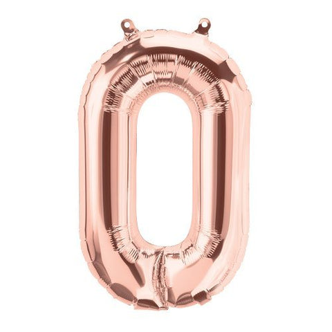 Rose Gold Letter O Balloon AIR FILLED SMALL 41cm #01351