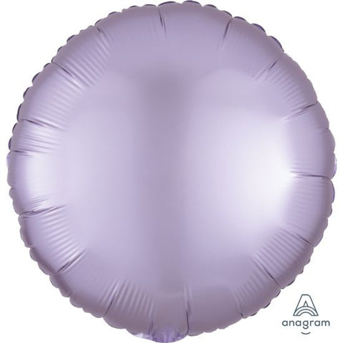 Pastel Lilac Round Foil Satin Finish Balloon 17 anch 43cm INFLATED #39904