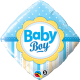 Baby Boy Diamond Striped Foil Balloon #14637