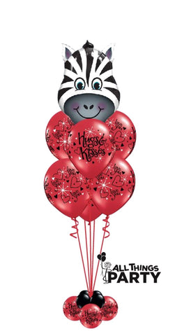 Zebra Hugs & Kisses Balloon Bouquet #love9