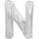 Silver Letter N Balloon AIR FILLED SMALL 41cm #00492