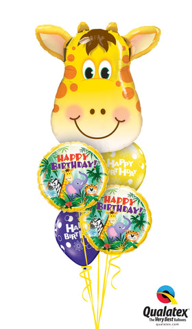 Happy Birthday Jolly Giraffe Balloon Bouquet