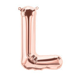 Rose Gold Letter L Balloon AIR FILLED SMALL 41cm #01348