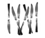 Silver Shiny Metallic Reusable Plastic Cutlery Knife Knives 20 pack #5102
