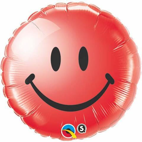Smiley Face Red Foil 45cm Balloon INFLATED #29636