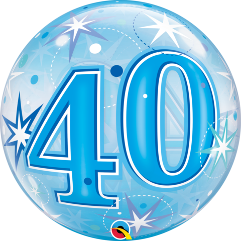40th Birthday Bubble Blue Balloon #48445