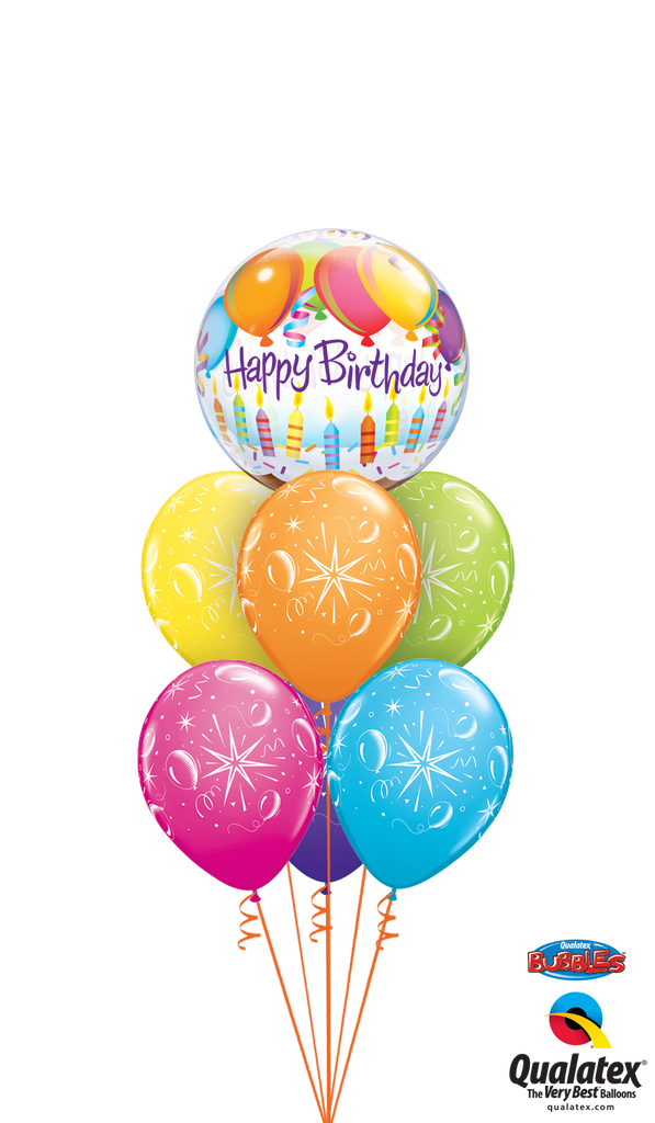 Birthday Candles Bubble Balloon Bouquet #HB01 – iCANDY Balloons