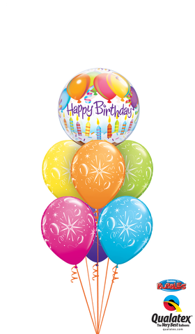 Birthday Candles Bubble Balloon Bouquet #HB01
