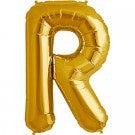 Gold Letter R foil Balloon AIR FILLED SMALL 41cm #00584