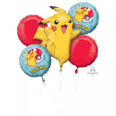 Licensed Pokemon Pikachu Foil Balloon Bouquet Kit 5 pk INFLATED #36334