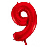Giant INFLATED Red Number 9 Foil 86cm Balloon #213829