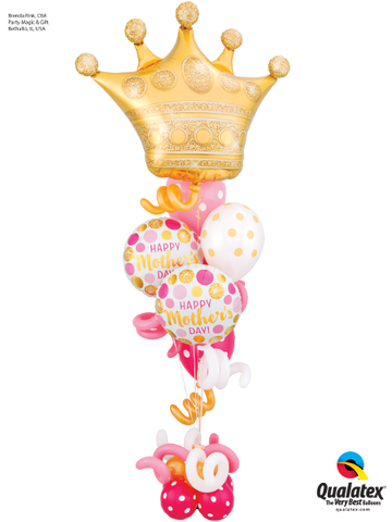Queen on Mother's Day Queen Pink & Gold Balloon Bouquet